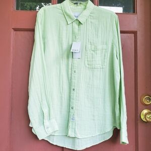 Rails Ellis Mint Green LS Cotton Gauze Shirt NWT